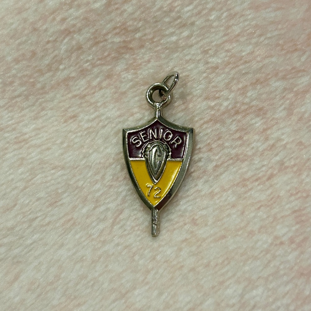 1972 Vintage Senior Charm | Gold & Burgundy